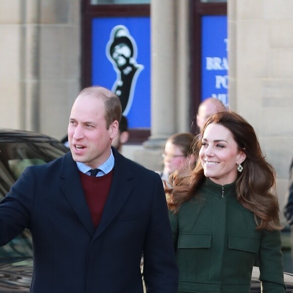 Le prince William, duc de Cambridge, Catherine Kate Middleton, duchesse de Cambridge - Le prince William et Catherine Kate Middleton lors d'une visite à la mairie de Bradford le 15 janvier 2020.