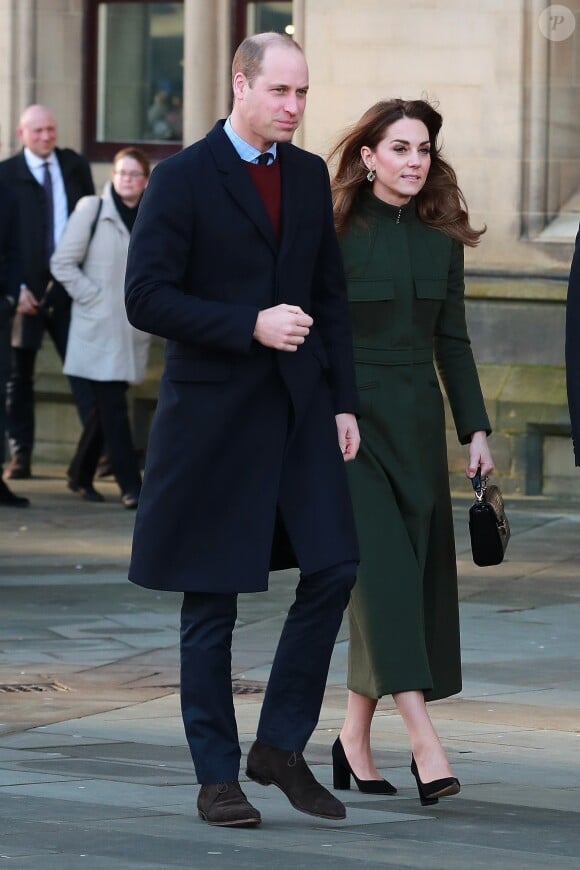 Le prince William, duc de Cambridge, et Catherine Kate Middleton, duchesse de Cambridge, lors d'une visite à la mairie de Bradford le 15 janvier 2020.