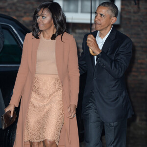 Barack Obama et sa femme Michelle Obama - Le prince William et Kate Middleton reçoivent Barack Obama et sa femme pour un dîner privé dans leur résidence de Kensington à Londres le 22 Avril 2016.