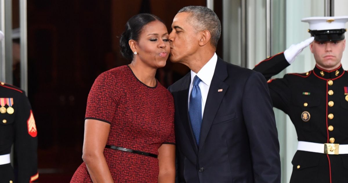 Michelle et Barack Obama à la Maison-Blanche. Washington, le 20 janvier ...