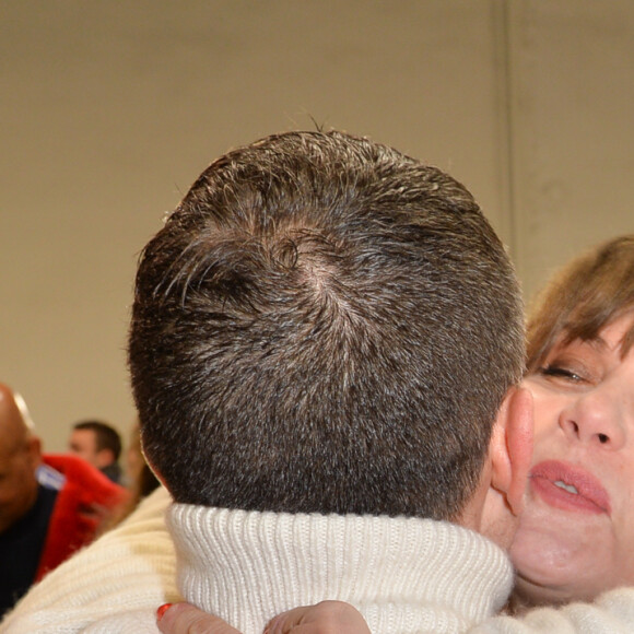 Alexandre Vauthier et Emmanuelle Seigner au défilé de mode Haute-Couture printemps-été 2020 Alexandre Vauthier à Paris. Le 21 janvier 2020 © Veeren - Christophe Clovis / Bestimage