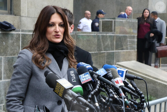 Donna Rotunno (avocate de H.Weinstein) - Conférence de presse le premier jour du procès Harvey Weinstein pour agression sexuelle à New York, le 6 janvier 2020.