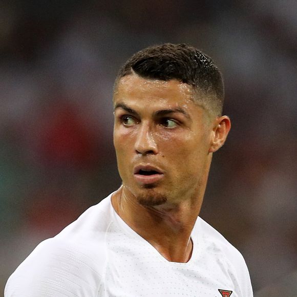Cristiano Ronaldo lors de la 8ème de finale du match de coupe du monde opposant l'Uruguay au Portugal au stade Fisht à Sotchi, Russie, le 30 juin 2018.