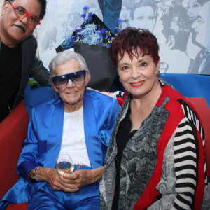 Michou, Fabienne Thibeault et son mari Christian Montagnac - Michou fête son 88ème anniversaire dans son cabaret avec ses amis à Paris le 18 juin 2019 © JLPPA/Bestimage