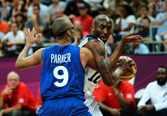 Tony Parker et Kobe Bryant  aux JO de Londres, le 29 juillet 2012.