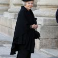 La princesse Beatrix des Pays-Bas arrive pour la messe en hommage à l'infante Pilar de Bourbon à Madrid, le 29 janvier 2020. La soeur de l'ancien roi d'Espagne est décédée le 8 janvier 2020.
