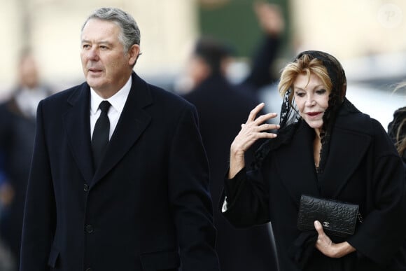 Jose Maria Michavillla et la baronne Thyssen Carmen Cervera lors de la messe en hommage à l'infante Pilar de Bourbon à Madrid, le 29 janvier 2020. La soeur de l'ancien roi d'Espagne est décédée le 8 janvier 2020.