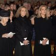 La princesse Beatrix des Pays-Bas et les infantes Elena et Cristina d'Espagne lors de la messe en hommage à l'infante Pilar de Bourbon dans la basilique du monastère de l'Escurial à Madrid, le 29 janvier 2020. La soeur de l'ancien roi d'Espagne est décédée le 8 janvier 2020.