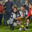 Cristiano Ronaldo et sa compagne Georgina Rodriguez et sa mère Maria Dolores dos Santos Aveir - La Juventus fête son 35ème titre de Champion d'Italie à Turin le 19 mai 2019.