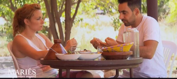 Delphine et Romain dans "Mariés au premier regard 2020", le 3 février, sur M6