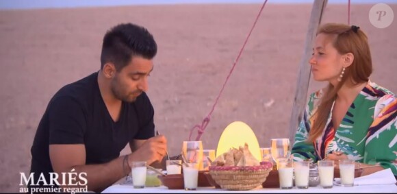 Delphine et Romain dans "Mariés au premier regard 2020", le 3 février, sur M6