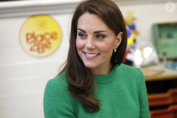 Kate Middleton, duchesse de Cambridge, lors d'une visite à l'école primaire Lavender à Londres en marge de la semaine de la santé mentale des enfants le 5 février 2019.