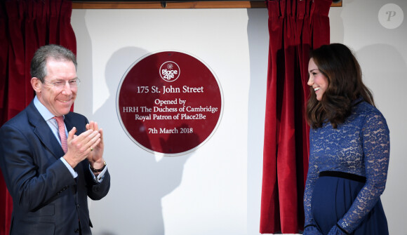 Kate Middleton, duchesse de Cambridge, à l'inauguration des nouveaux locaux de l'association Place2Be à Londres le 7 mars 2018.