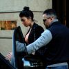 Georgina Rodriguez fait du shopping avec son beau-fils Cristiano Jr. dans la rue "Via Monte Napoleone" à Milan, Italie, le 3 février 2020.