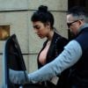 Georgina Rodriguez fait du shopping avec son beau-fils Cristiano Jr. dans la rue "Via Monte Napoleone" à Milan, Italie, le 3 février 2020.
