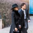 Le prince Carl Philip et la princesse Sofia de Suède aux obsèques de Dagmar von Arbin, comtesse de Wisborg, en l'église d'Oscar à Stockholm le 4 février 2020. Décédée à 103 ans et 8 mois le 22 décembre 2019, la comtesse Dagmar était la doyenne de la maison Bernadotte.