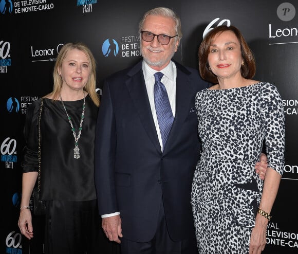 Robert Marx et sa femme Hilary Marx, Maguy Maccario Doyle - 60e anniversaire du Festival de Télévision de Monte-Carlo à West Hollywood le 5 février 2020.