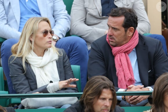 Estelle Lefébure et son compagnon Pascal Ramette - People lors de la finale du tournoi de tennis Rolex Masters de Monte-Carlo à Monaco. Le 20 avril 2014.