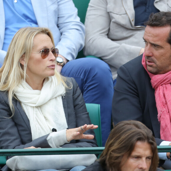 Estelle Lefébure et son compagnon Pascal Ramette - People lors de la finale du tournoi de tennis Rolex Masters de Monte-Carlo à Monaco. Le 20 avril 2014.