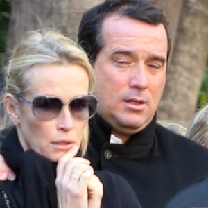 Estelle Lefébure et Pascal Ramette - Obsèques de Michel Pastor en l'église Saint-Charles à Monaco le 6 février 2014.