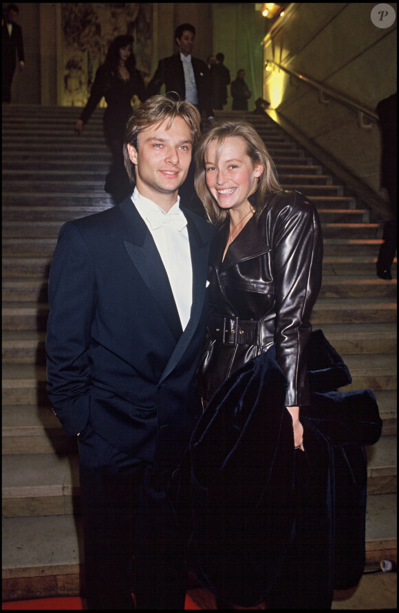 David Hallyday et Estelle Lefébure lors de la soirée des Bests, à Paris, le 12 décembre 1989.
