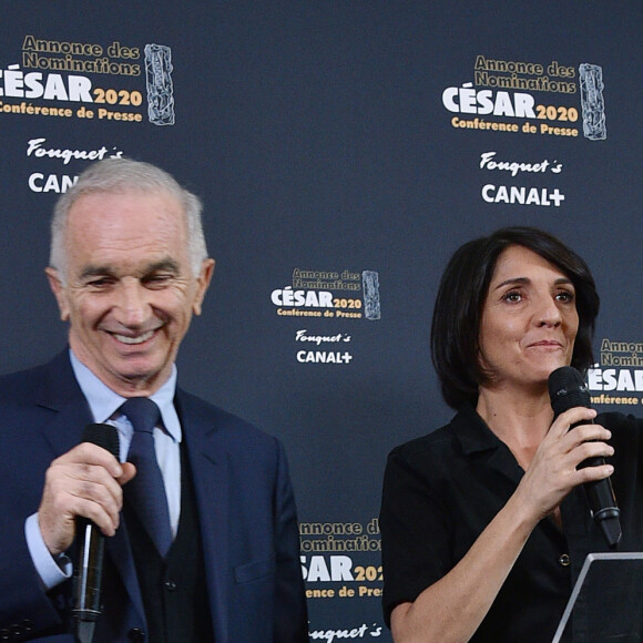 Alain Terzian et Florence Foresti - Annonce des nominations pour la 45e cérémonie des César 2020 lors d'une conférence de presse au Fouquet's à Paris le 29 janvier 2020. © Giancarlo Gorassini/Bestimage