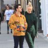 Joe Jonas et Sophie Turner lors d'un déjeuner en amoureux dans le quartier de Beverly Hills à Los Angeles, le 24 janvier 2020. En février 2020, il est révélé que le couple attend son premier enfant.