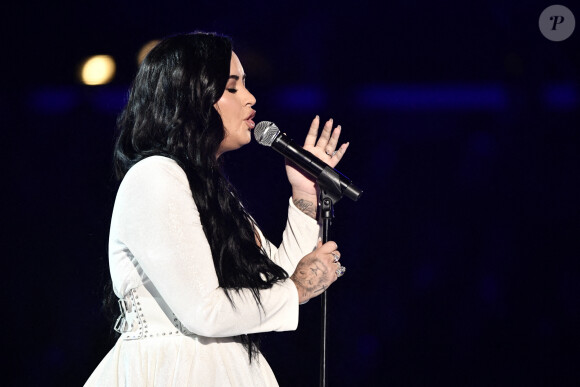 Demi Lovato lors de la 62e édition de la soirée des Grammy Awards à Los Angeles, Californie, Etats-Unis, le 26 janvier 2020. @Robert Hanashiro-USA Today/SPUS/ABACAPRESS.COM