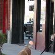 Eva Mendes se rend chez le coiffeur avec son chien a West Hollywood, le 16 octobre 2013.