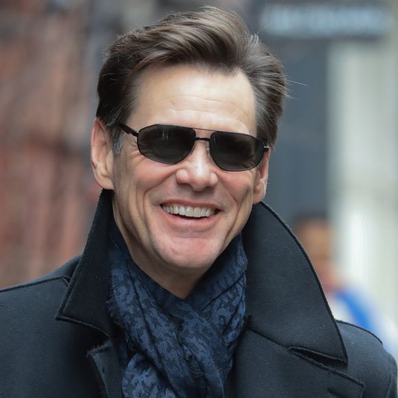 Jim Carrey à la sortie de son hôtel à New York le 7 février 2020.