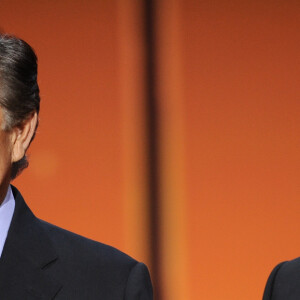 Exclusif - Jean-Pierre Foucault et Nikos Aliagas - Surprises - Enregistrement de l'émission "La Chanson secrète 4", qui sera diffusée le 4 janvier 2020 sur TF1, à Paris. Le 17 décembre 2019 © Gaffiot-Perusseau / Bestimage