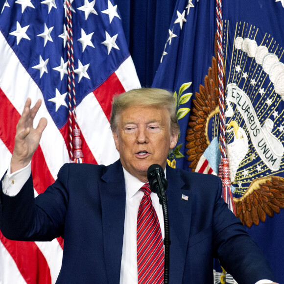 Le président Donald J. Trump - Allocution aux membres du National Border Patrol Council dans l'auditorium de la Cour sud de la Maison Blanche à Washington D.C., aux États-Unis, le vendredi 14 février 2020.