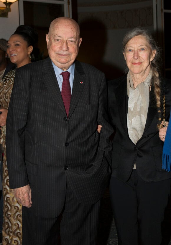 Exclusif - Herve Bourges et sa femme Marie - Manu Dibango fete ses 80 ans a l'hotel Lutetia a Paris le 12 decembre 2013.