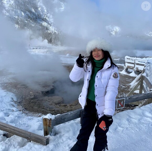 Laeticia Hallyday a passé des vacances dans le Montana avec ses filles Jade et Joy et a publié plusieurs photos de leur escapade sur Instagram le 23 février 2020. Sur cette photo, sa fille Jade.