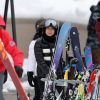 Exclusif - Joy Hallyday, Jade Hallyday - Laeticia Hallyday et son compagnon Pascal Balland lors d'une journée au ski à la station "Big Sky" dans le Montana avec leurs filles respectives, le 16 février 2020.