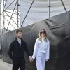 Toni Garrn et son fiancé Alex Pettyfer assistent au défilé de mode "BOSS" collection Automne-Hiver 2020-2021 lors de la fashion week à Milan, le 23 février 2020.