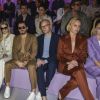 Todd Gurley, Alex Pettyfer, sa fiancée Toni Garrn, Orlando Bloom, son chien Mighty, Mark Langer et Amber Valletta assistent au défilé de mode "BOSS" collection Automne-Hiver 2020-2021 lors de la fashion week à Milan, le 23 février 2020.