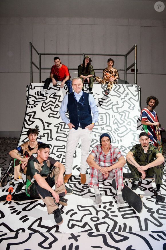 Jean-Charles de Castelbajac assiste à la présentation de la nouvelle collection Automne-Hiver 2020-2021 de "United Colors of Benetton" lors de la Fashion Week de Milan. Le 20 février 2020.