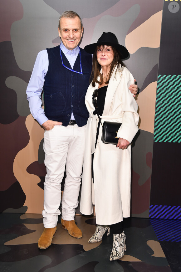 Jean-Charles de Castelbajac et Babeth Djian assistent à la présentation de la nouvelle collection Automne-Hiver 2020-2021 de "United Colors of Benetton" lors de la Fashion Week de Milan. Le 20 février 2020.