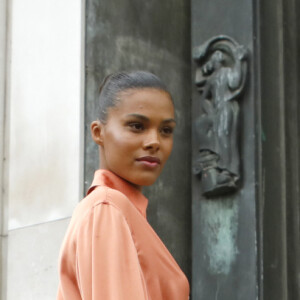 Tina Kunakey arrive au Palais de Tokyo pour assister au défilé de mode Mugler, collection prêt-à-porter automne-hiver 2020/2021. Paris, le 26 février 2020 © Veeren Ramsamy-Christophe Clovis / Bestimage