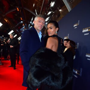 Exclusif - Vincent Cassel et sa compagne Tina Kunakey lors de l'arrivée à la 45ème cérémonie des Cesar à la salle Pleyel à Paris, le 28 février 2020.