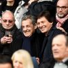 Nicolas Sarkozy et Leonardo (directeur sportif du PSG) dans les tribunes lors du match de Ligue 1 "PSG - Dijon (4-0)" au Parc des Princes, le 29 février 2020. © Federico Pestellini / Panoramic / Bestimage