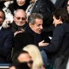 Nicolas Sarkozy et Leonardo (directeur sportif du PSG) dans les tribunes lors du match de Ligue 1 "PSG - Dijon (4-0)" au Parc des Princes, le 29 février 2020. © Federico Pestellini / Panoramic / Bestimage