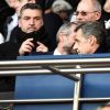 Jean Claude Blanc (directeur général du PSG) et Nicolas Sarkozy dans les tribunes lors du match de Ligue 1 "PSG - Dijon (4-0)" au Parc des Princes, le 29 février 2020. © Federico Pestellini / Panoramic / Bestimage