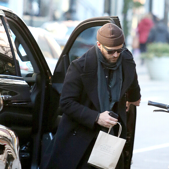 Exclusif - Justin Timberlake arrive dans un studio d'enregistrement à New York City, New York, Etats-Unis, le 29 janvier 2020.