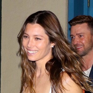 Exclusif - Jessica Biel et son mari Justin Timberlake sont allés diner en amoureux au restaurant Sadelle dans le quartier de Soho à New York, le 12 juin 2019