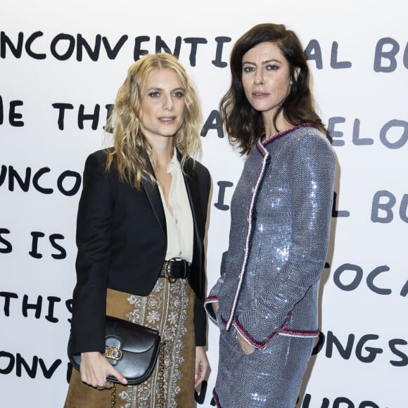 Mélanie Laurent et Anna Mouglalis assistent au vernissage de l'artiste David Shrigley x La Maison Ruinart "Unconventional Bubbles" à l'Opera Bastille à Paris le 5 mars 2020. © Olivier Borde/Bestimage