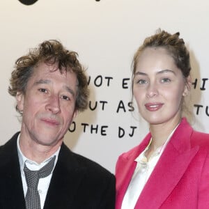 Bertrand Bonello et Marie-Ange Casta assistent au vernissage de l'artiste David Shrigley x La Maison Ruinart "Unconventional Bubbles" à l'Opera Bastille à Paris le 5 mars 2020. © Olivier Borde/Bestimage