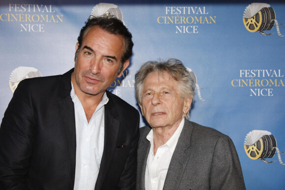 Jean Dujardin et Roman Polanski durant la soirée de clôture de la 1ère édition du Festival Ciné Roman à Nice le 26 octobre 2019. © JLPPA/ABACAPRESS.COM