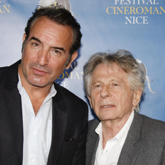 Jean Dujardin et Roman Polanski durant la soirée de clôture de la 1ère édition du Festival Ciné Roman à Nice le 26 octobre 2019. © JLPPA/ABACAPRESS.COM